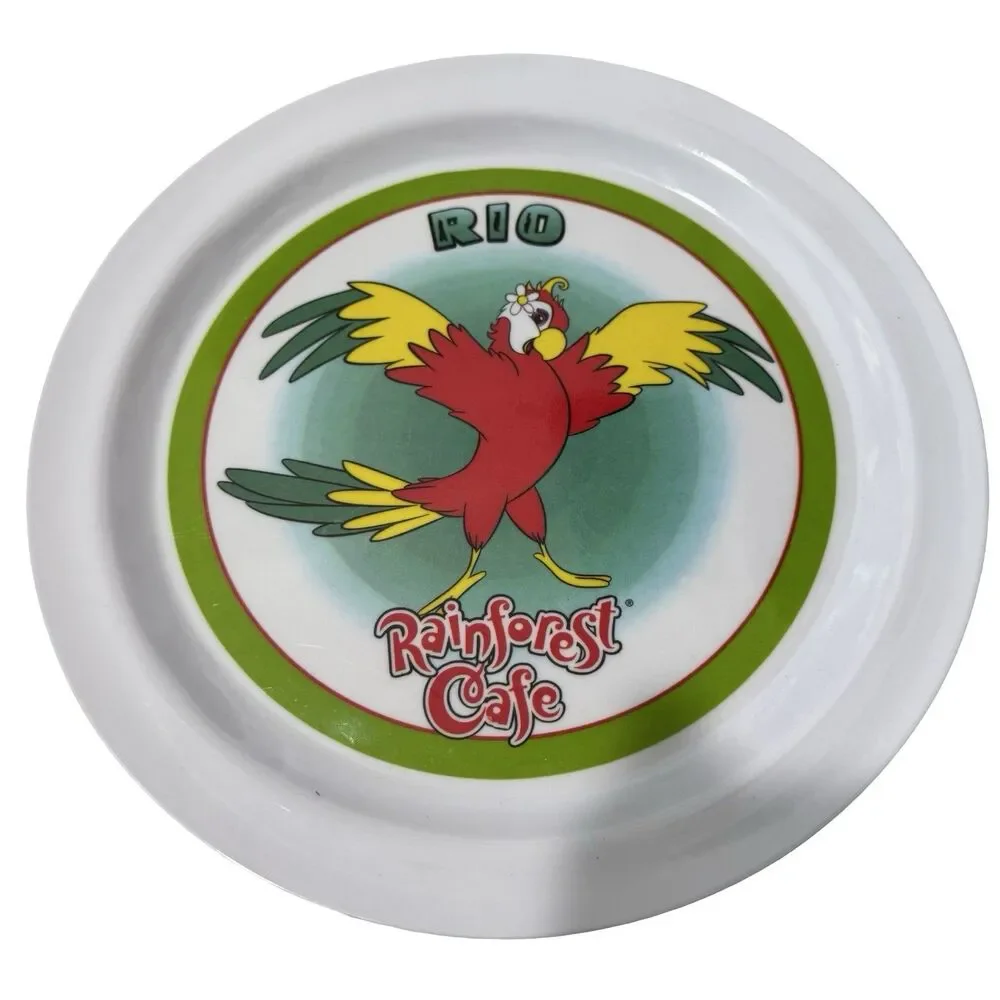 Vintage Nostalgic Rainforest Cafe Set Of 2 Plates Rio And Wild Bunch 2002 10in